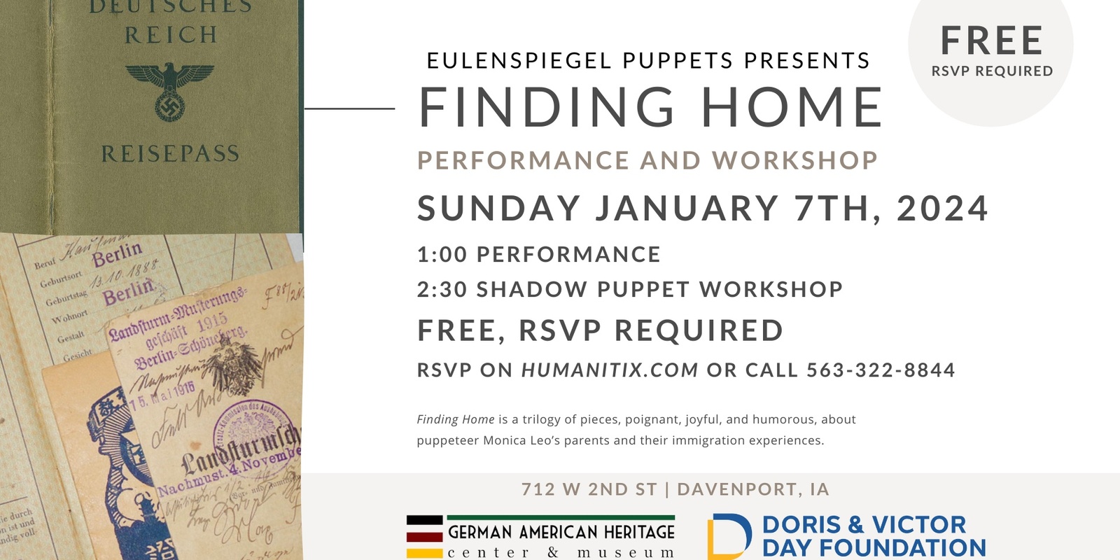 Banner image for Finding Home Puppet Show and Workshop