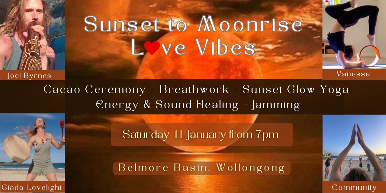 Banner image for Sunset to Moonrise ~ Love Vibes ~ Wollongong 