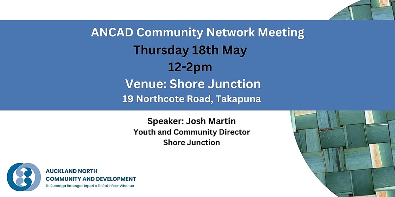 Banner image for ANCAD Community Network Meeting 18th May