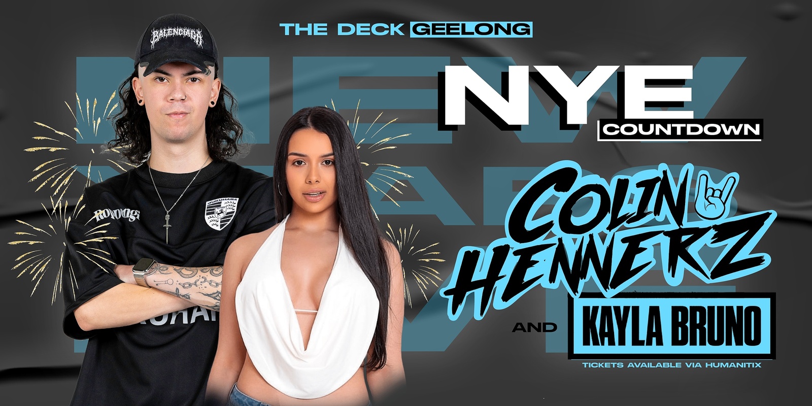 Banner image for NYE @ The Deck Geelong w/ COLIN HENNERZ & KAYLA BRUNO