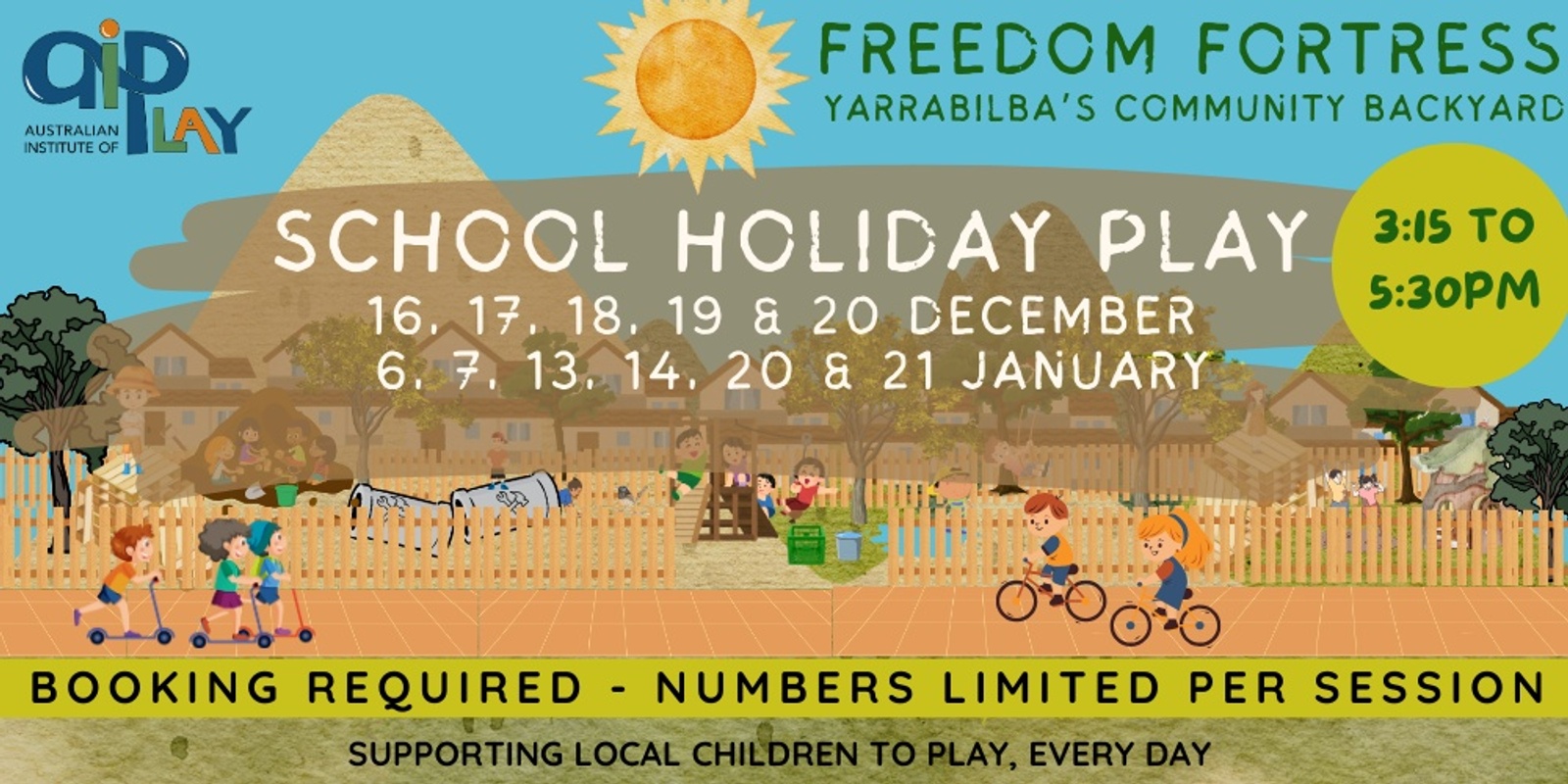 Banner image for Freedom Fortress Adventure Play Space & Yarrabilba Community Backyard - After School Play