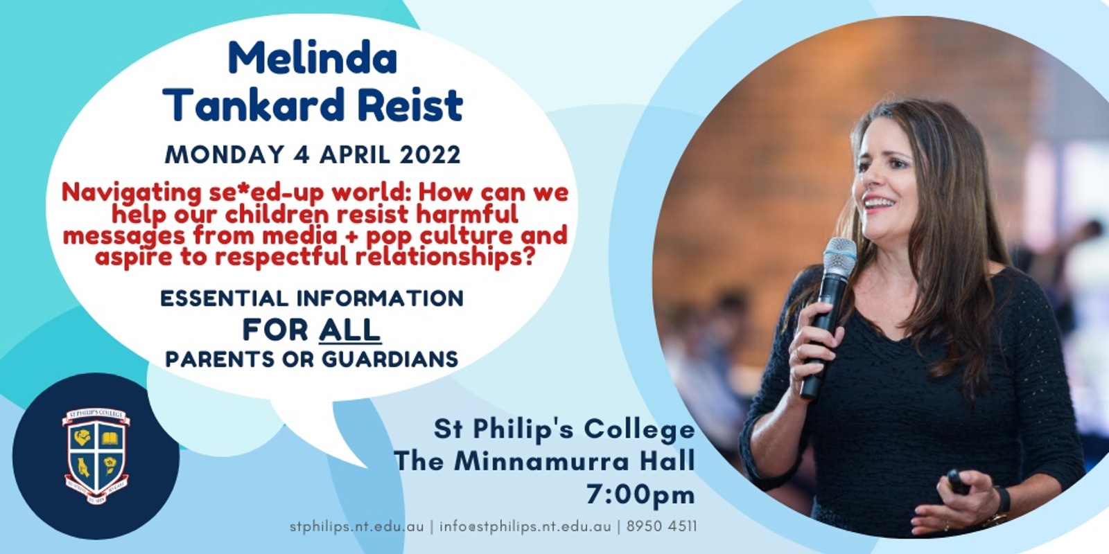 Banner image for POSTPONED due to ill health | Melinda Tankard Reist - Navigating a se*ed-up world: How can we help our children resist harmful messages from media + pop culture and aspire to respectful relationships? 