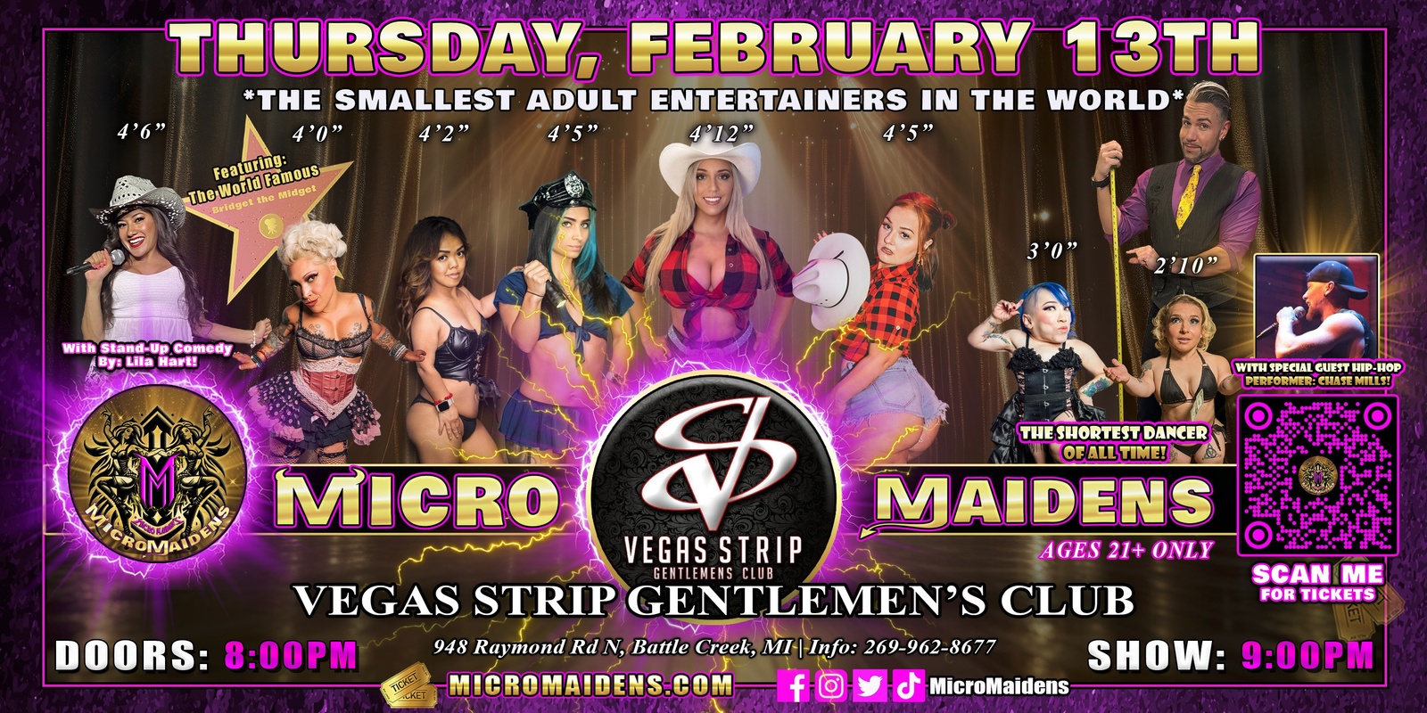 Banner image for Battle Creek, MI - Micro Maidens: Dwarf Dancers @ Vegas Strip Gentlemen's Club "The Only Micro Revue in the World!"