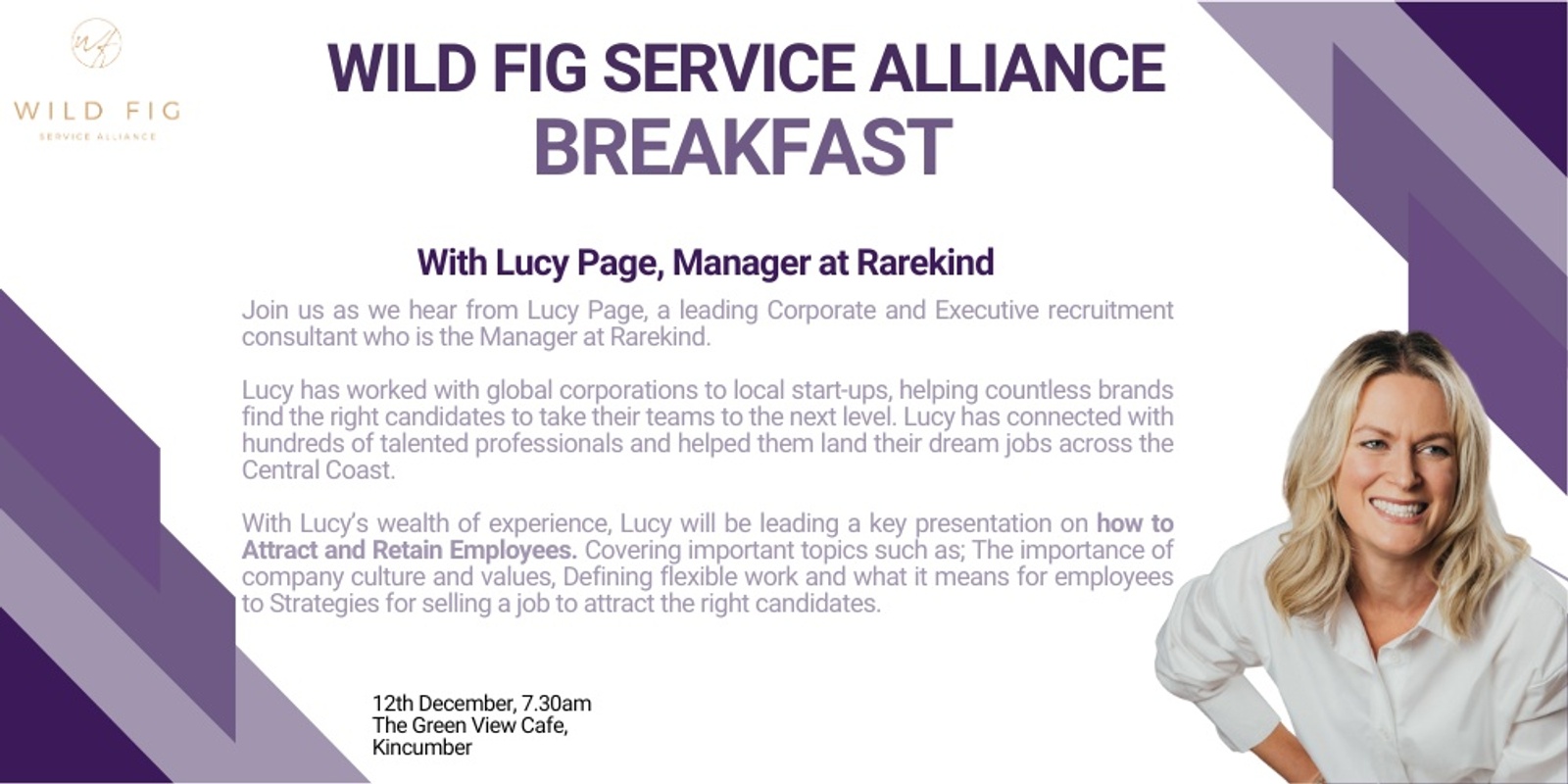 Banner image for Wild Fig Service Alliance Breakfast with Lucy Page