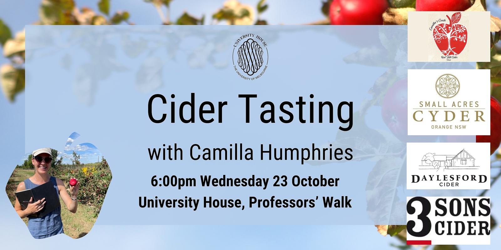 Banner image for Cider Tasting with Camilla Humphries