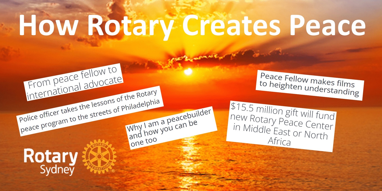 Banner image for Rotary Peace Fellows Creating Hope in the World