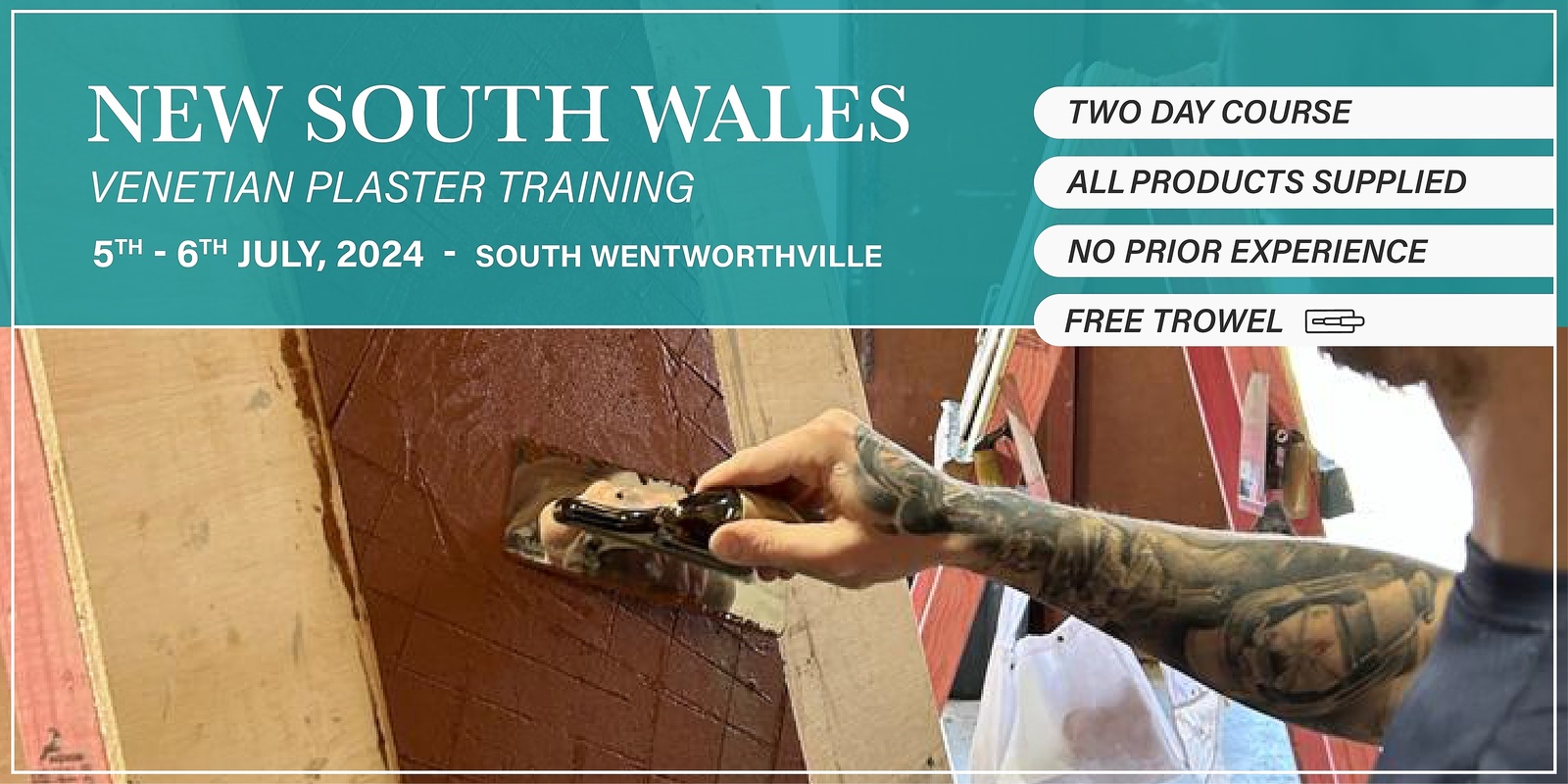 Banner image for NSW Venetian Plaster Training - (5th - 6th July, 2024)