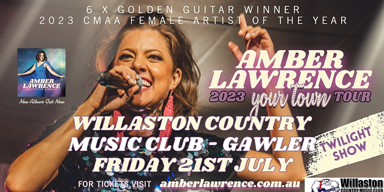 Banner image for Amber Lawrence - Your Town Tour - Willaston Country Music Club - Gawler