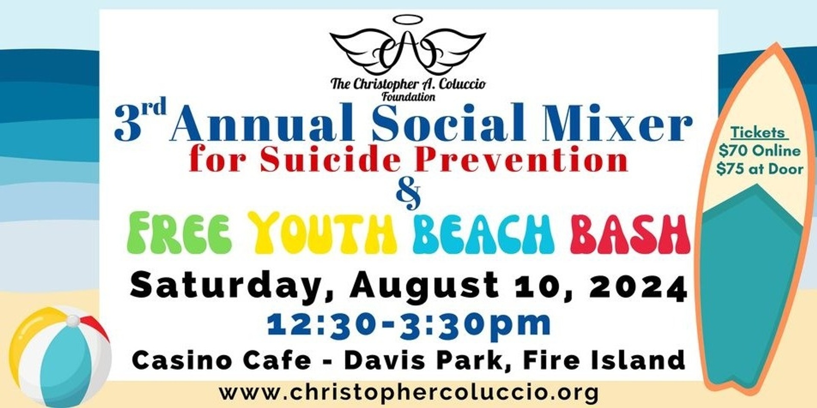 Banner image for 3rd Annual Social Mixer for Suicide Prevention & Youth Beach Bash