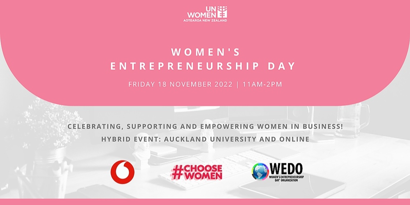 Banner image for Women’s Entrepreneurship Day New Zealand - Hybrid In-Person and Online Events