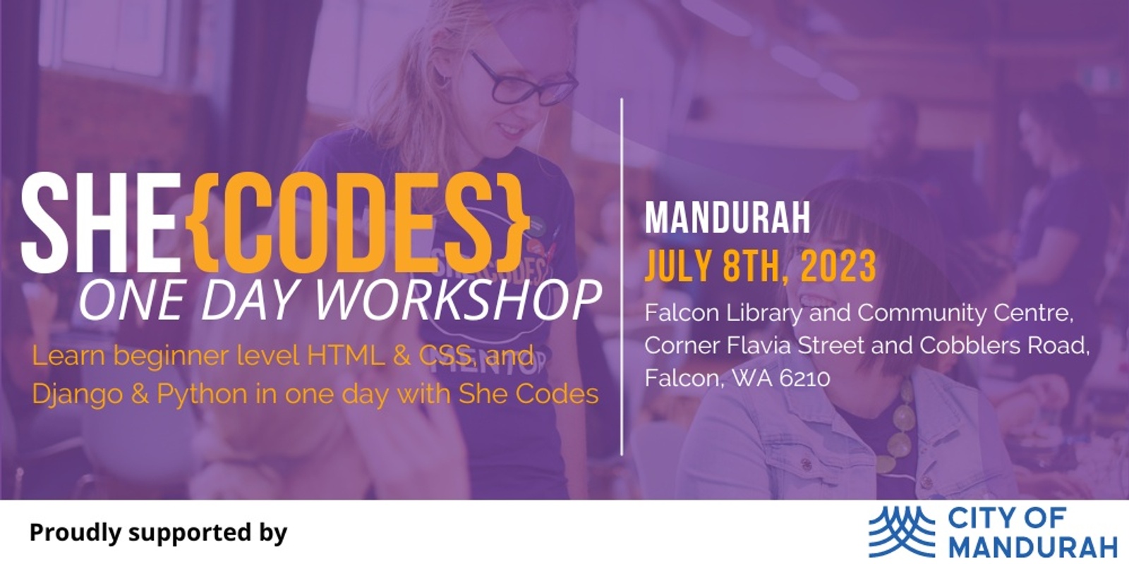 Banner image for She Codes Mandurah; Free 1 Day Coding Workshop for Women