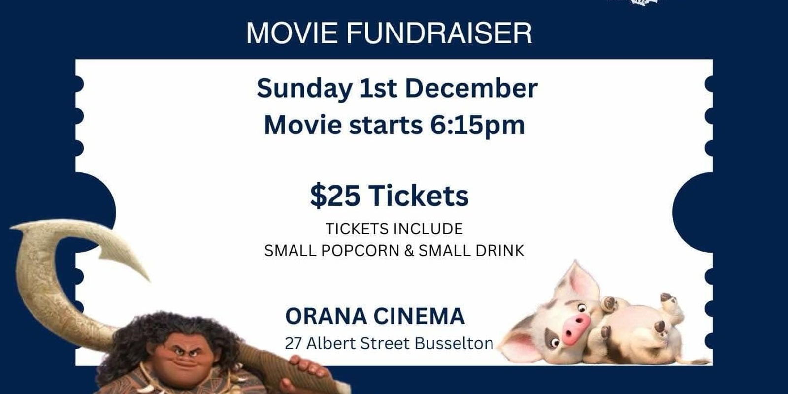 Banner image for Moana 2 Movie Fundraiser @ Orana Cinemas Busselton 