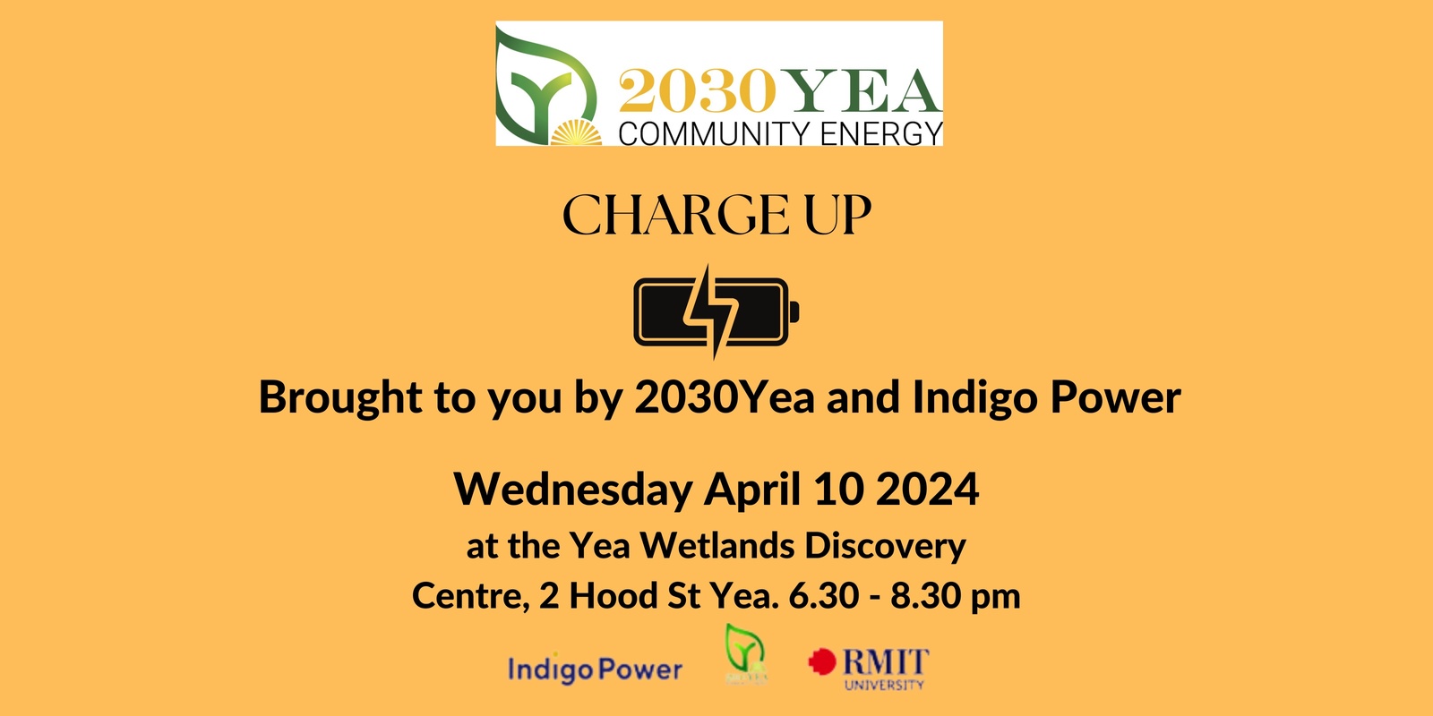 Banner image for Charge Up - Yea neighbourhood battery information night