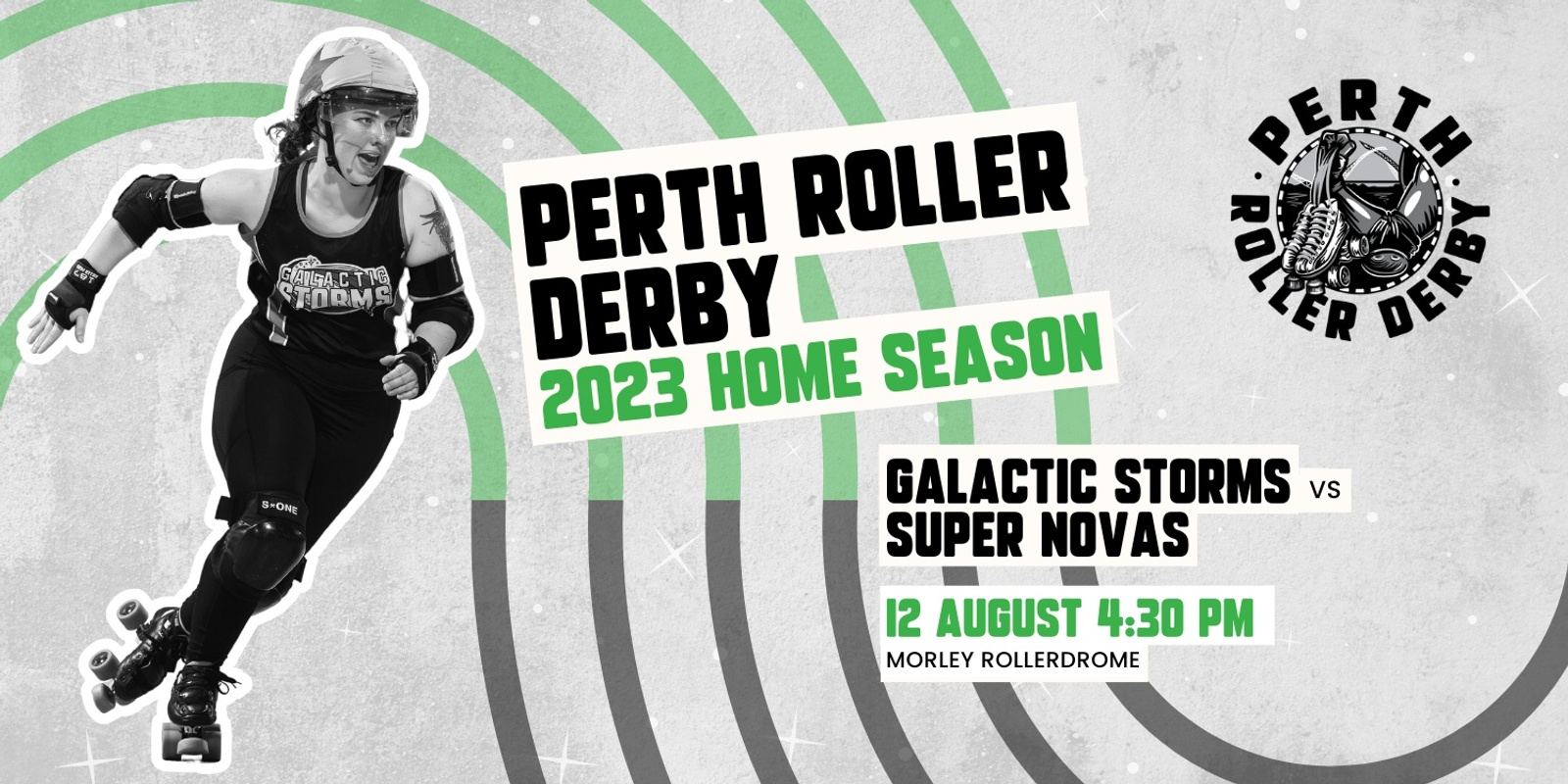 Banner image for Perth Roller Derby 2023 Home Season | Bout 2 Galactic Storms vs Super Novas