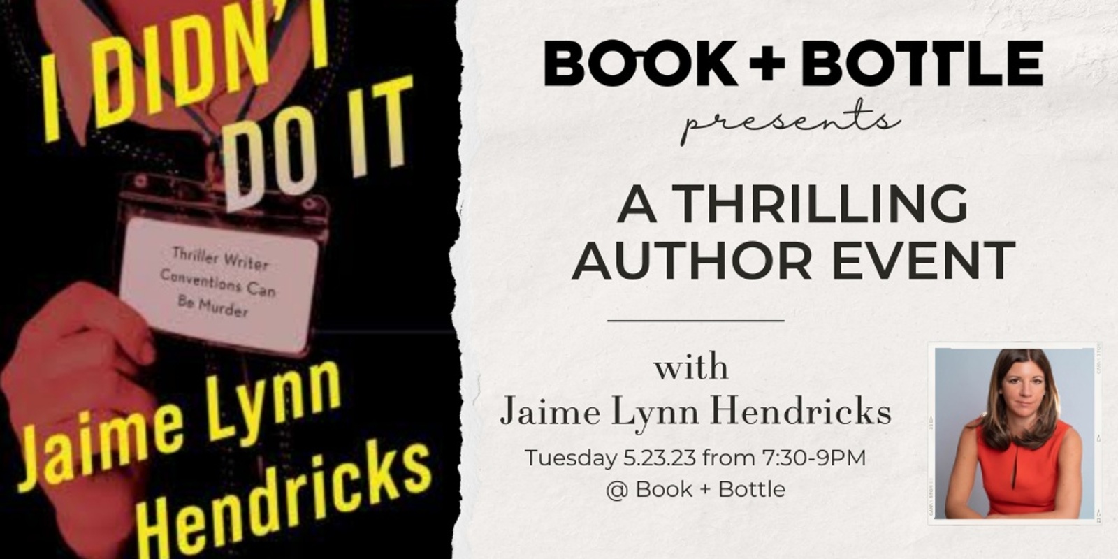 Banner image for A Thrilling Author Event with Jaime Lynn Hendricks
