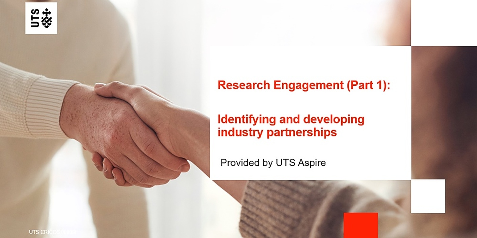 Banner image for Research Engagement (Part 1): Identifying and developing industry partnerships