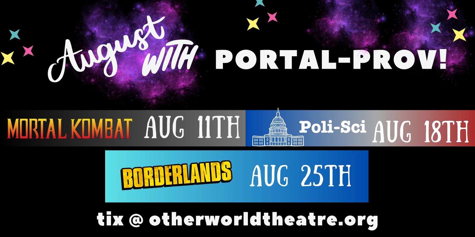 Banner image for Portal-Prov! A Genre-Jumping Comedy Adventure