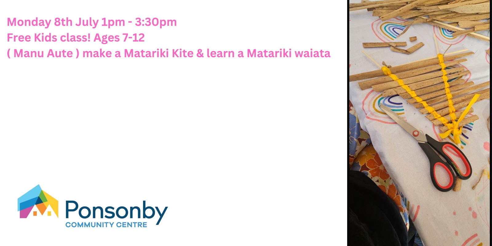 Banner image for ( Manu Aute ) Make a Matariki Kite and learn a Matariki waiata Monday 8th July  