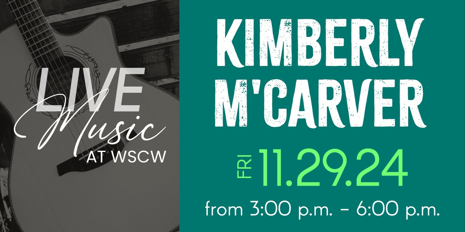 Banner image for Kimberly M'Carver Live at WSCW November 29