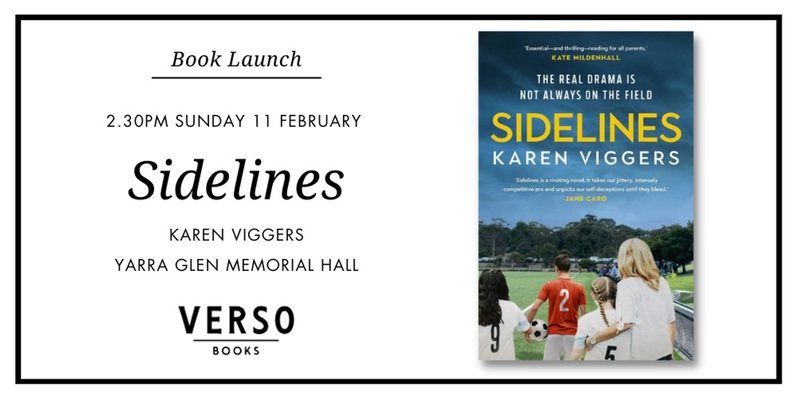 Banner image for Book Launch: Sidelines by Karen Viggers