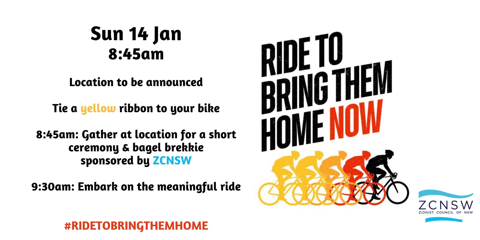 Banner image for Ride to Bring Them Home - 100 days in captivity (Global Solidarity Event)