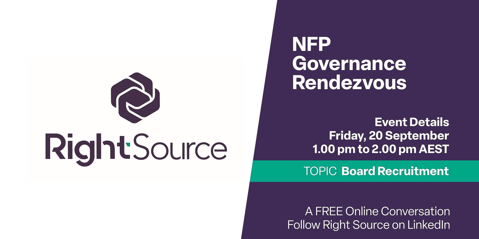 Banner image for NFP Governance Rendezvous September: Board Recruitment