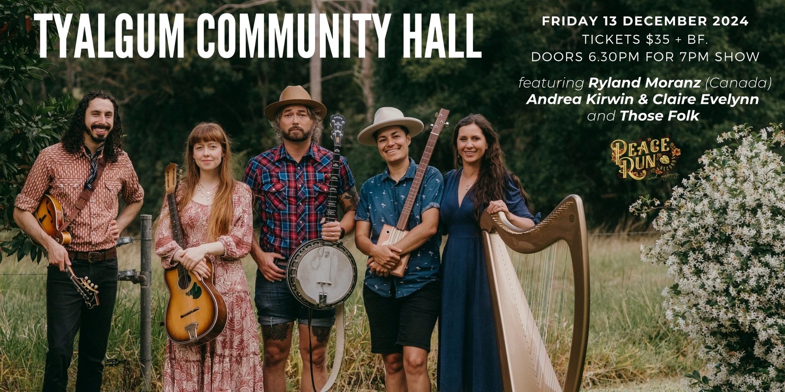 Banner image for Ryland Moranz (Canada), Andrea Kirwin & Claire Evelynn and Those Folk at Tyalgum Community Hall