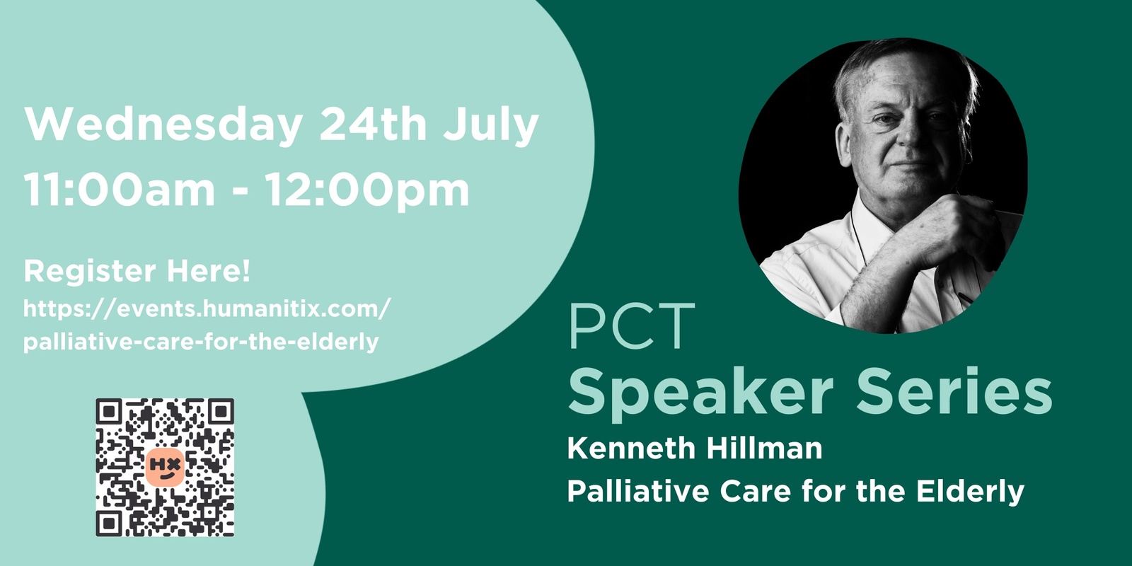 Banner image for Speaker Series: Kenneth Hillman - Palliative Care for the Elderly