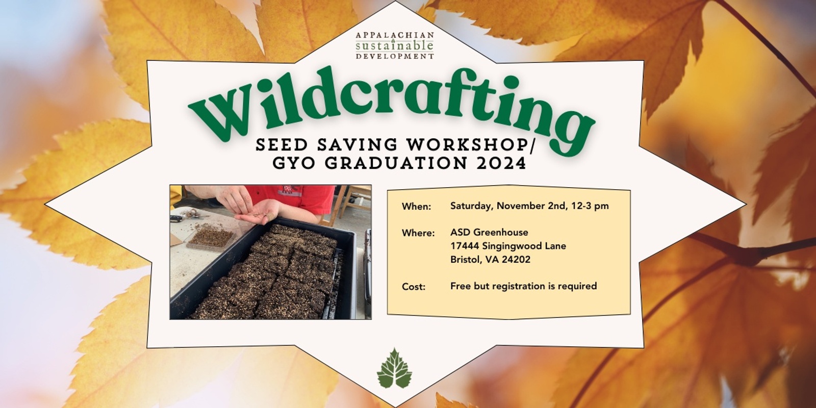 Banner image for Wildcrafting Workshop: Seed Saving and 2024 GYO Graduation