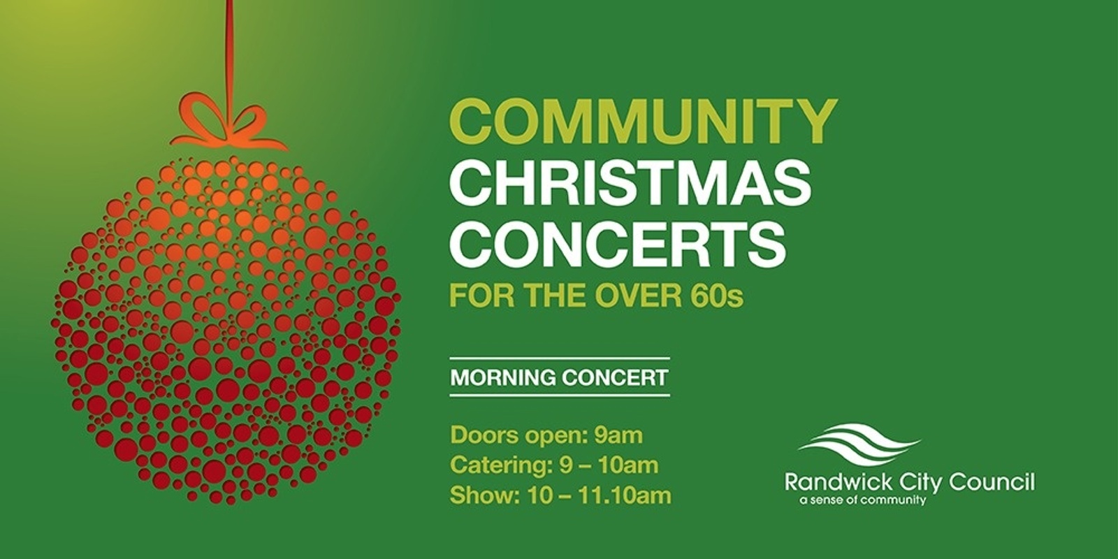 Banner image for Community Christmas Concerts - For the Randwick Community Over 60s - Morning Concert
