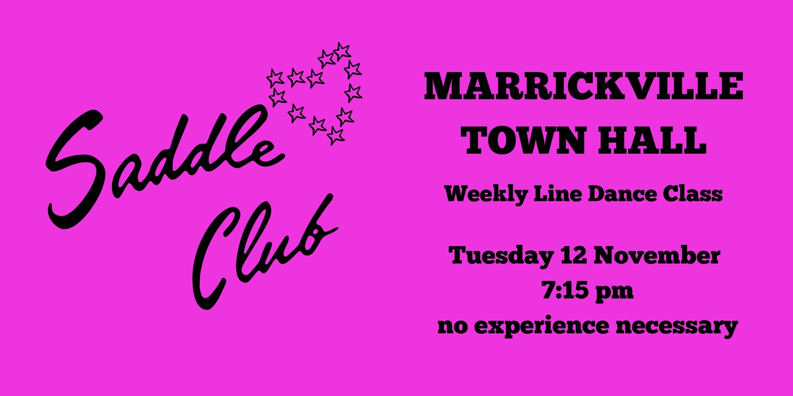 Banner image for Saddle Club - Tuesday 12 November - Weekly Line Dance Class 