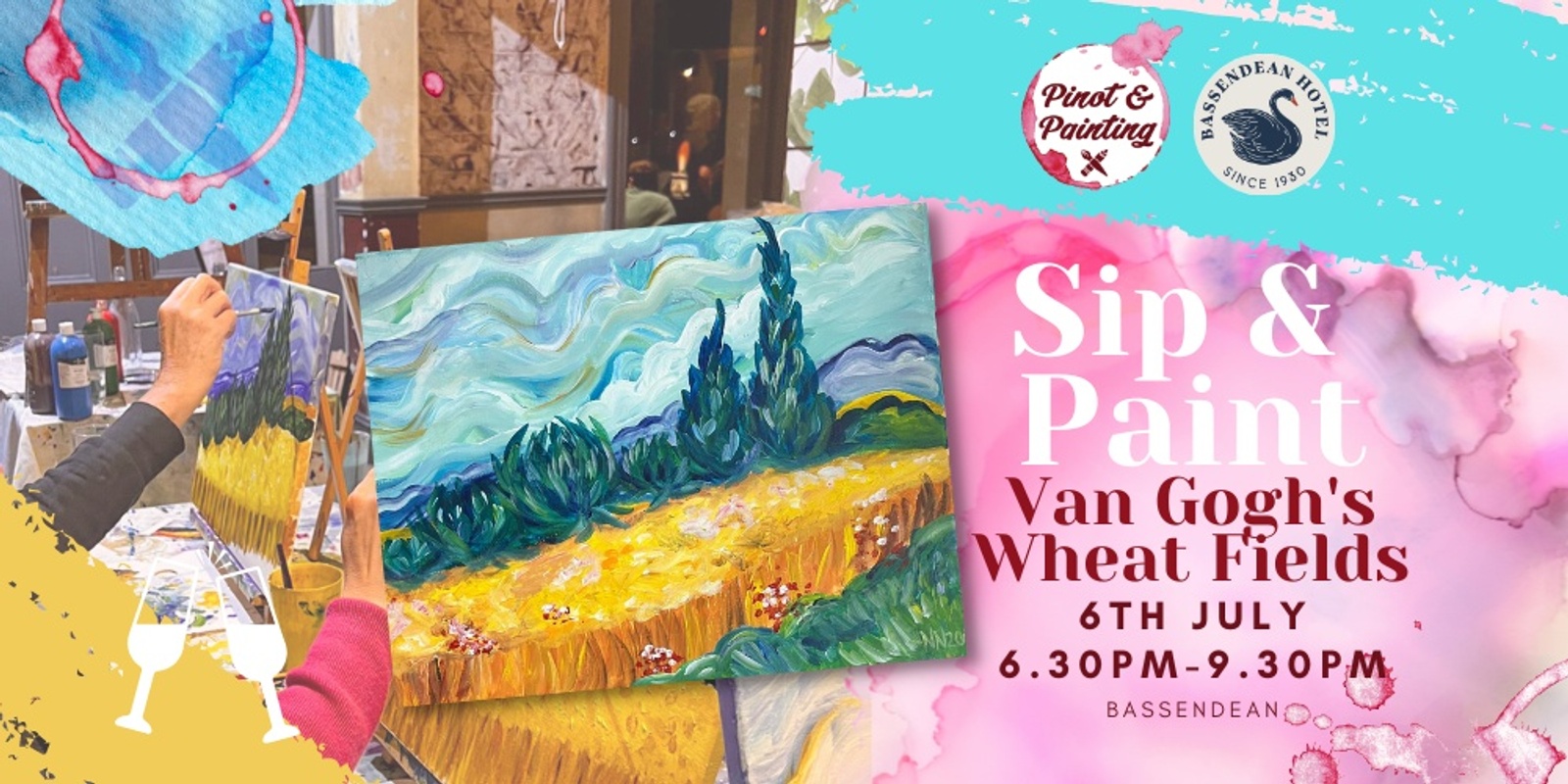 Banner image for Van Gogh's Wheat Fields  - Sip & Paint @ The Bassendean Hotel