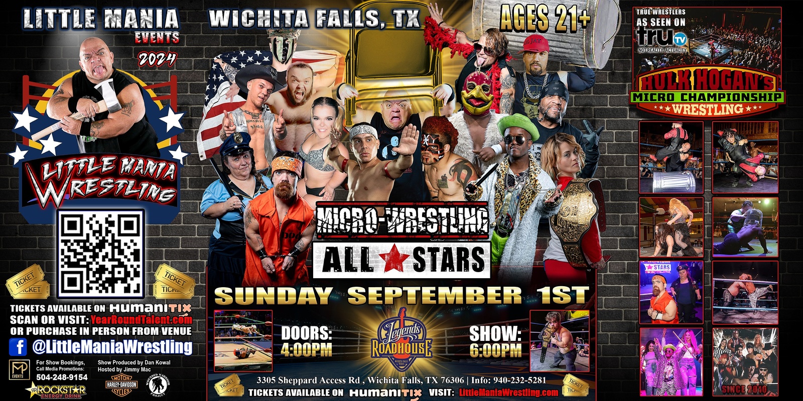 Banner image for Wichita Falls, TX - Micro-Wrestling All * Stars: Little Mania Rips Through The Ring!