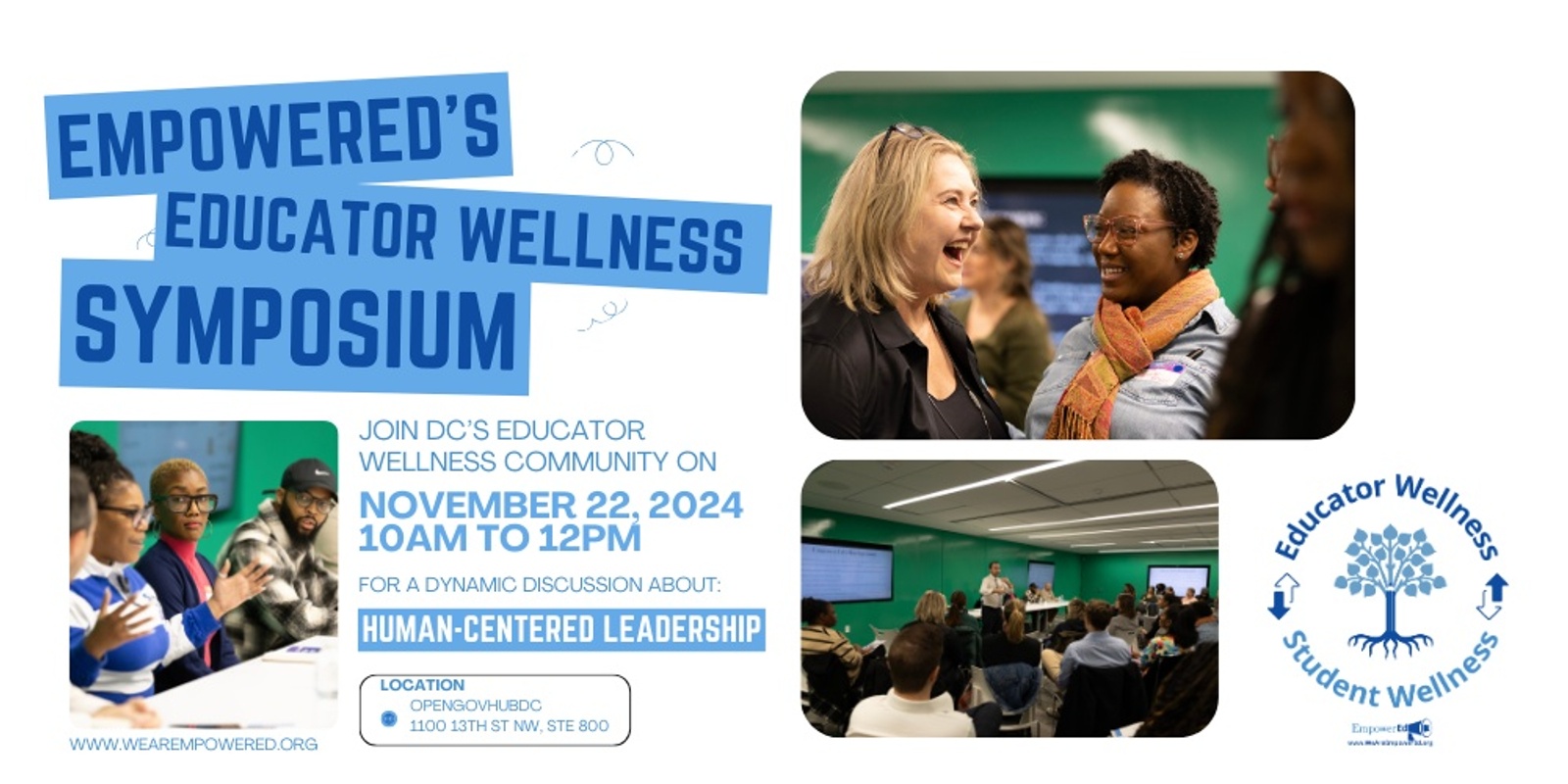 Banner image for EmpowerEd's Educator Wellness Symposium on "Human-Centered Leadership"