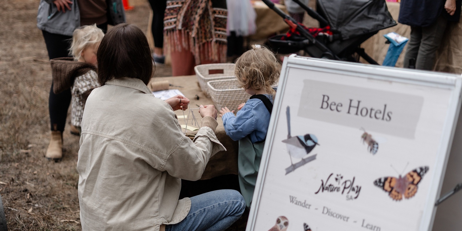 Banner image for Buzz & Bloom: Pollinator Week Nature Walk and Bee Hotel Workshop