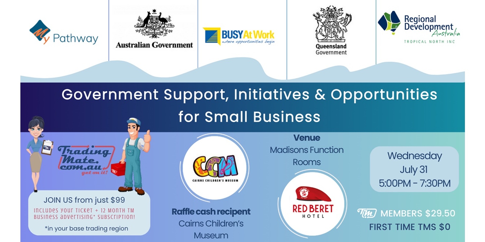 Banner image for TM July 31 Govt Support Initiatives Opportunitites