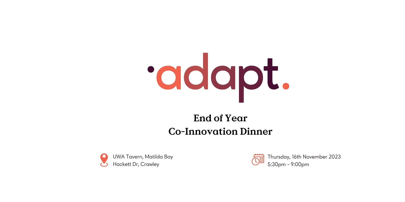 Banner image for Adapt End of Year Co-Innovation Dinner November 2023