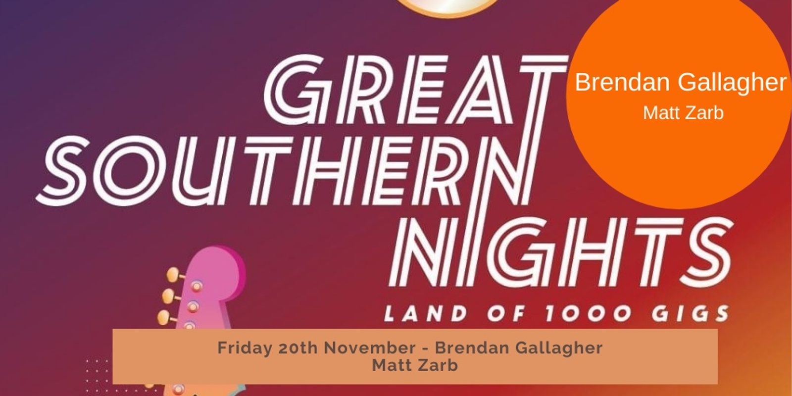 Banner image for Great Southern Nights Brendan Gallagher and Matt Zarb at Bent on Food