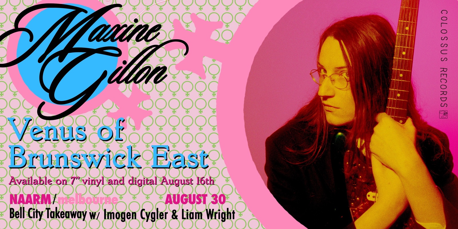 Banner image for Maxine Gillon 'Venus of Brunswick East' 7" Single launch w/ Imogen Cygler & Liam Wright