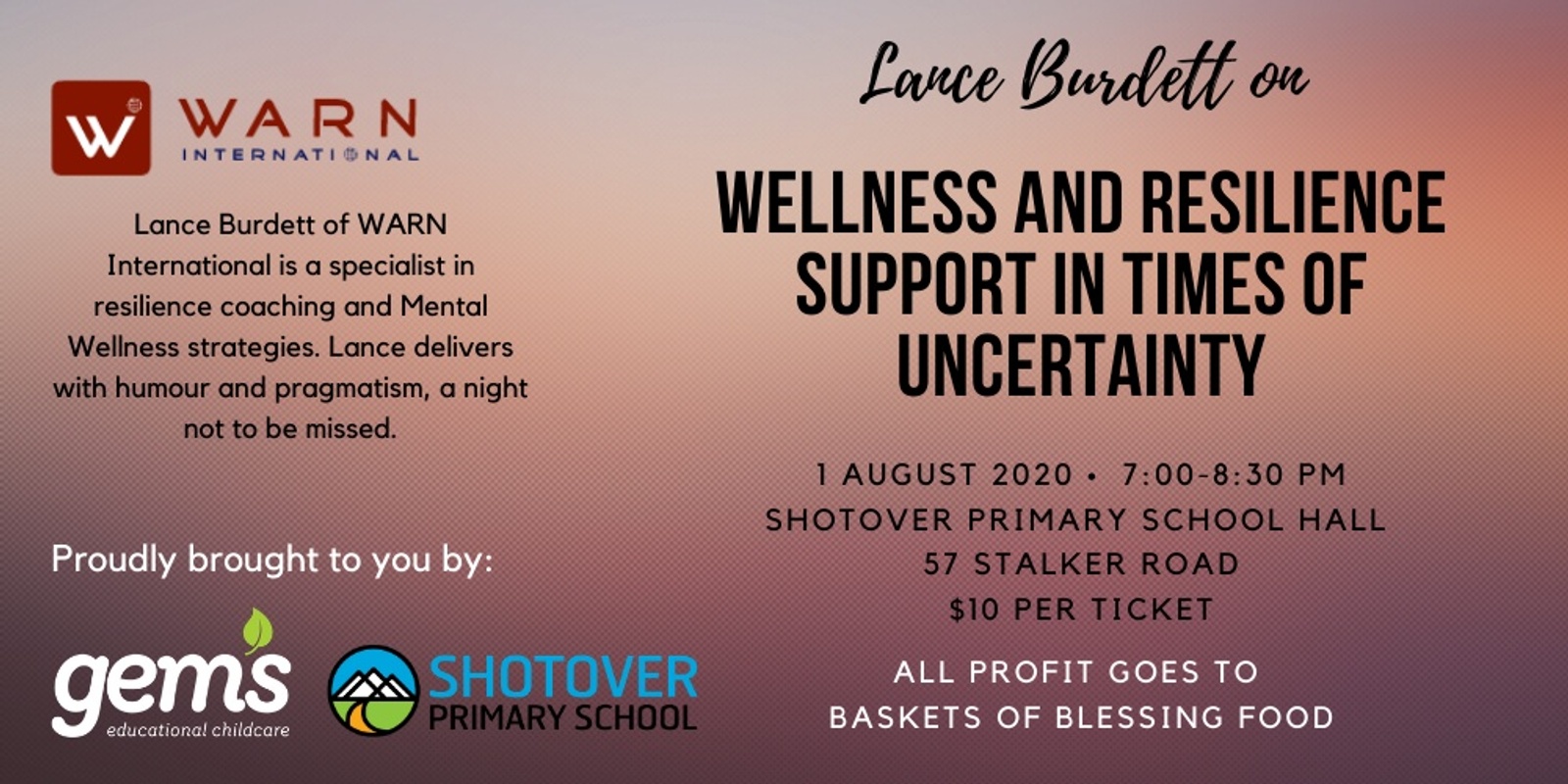Banner image for Wellness and resilience support in times of uncertainty with Lance Burdett