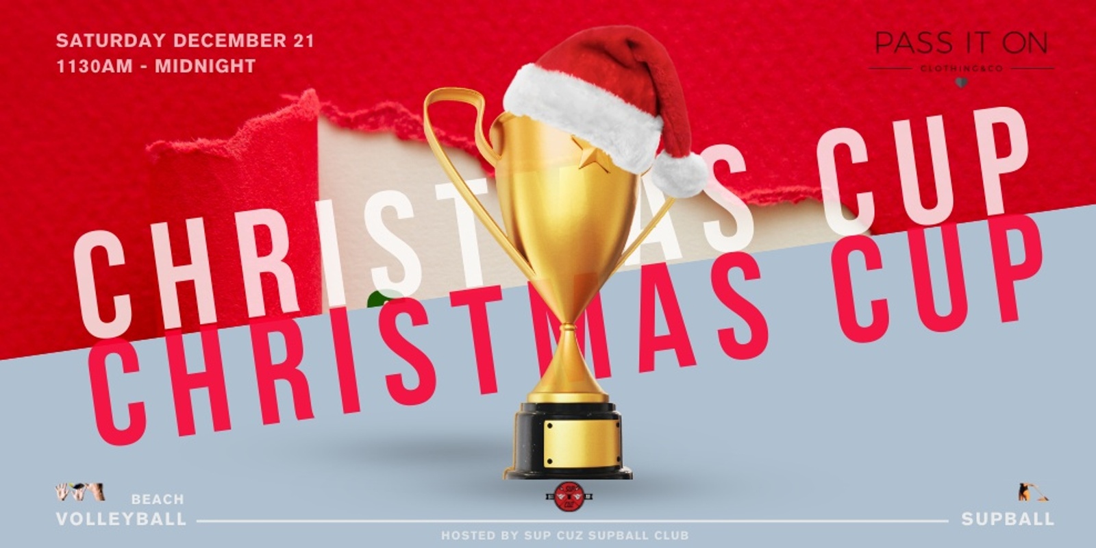 Banner image for The Christmas Cup: Social Beach Volleyball & Supball