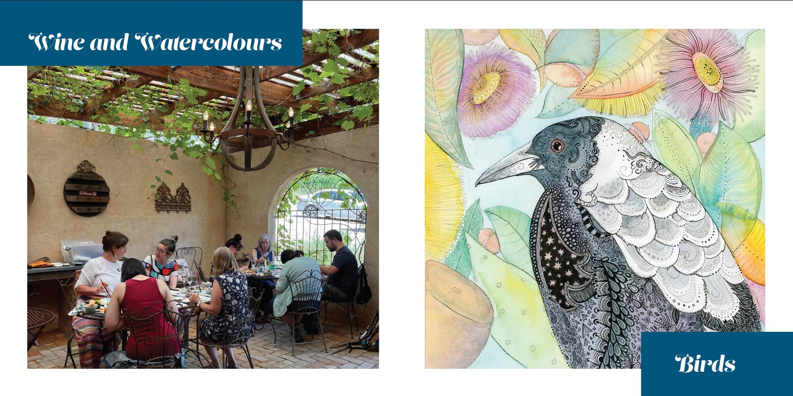 Banner image for Wine and Watercolours at Between the Vines - Birds