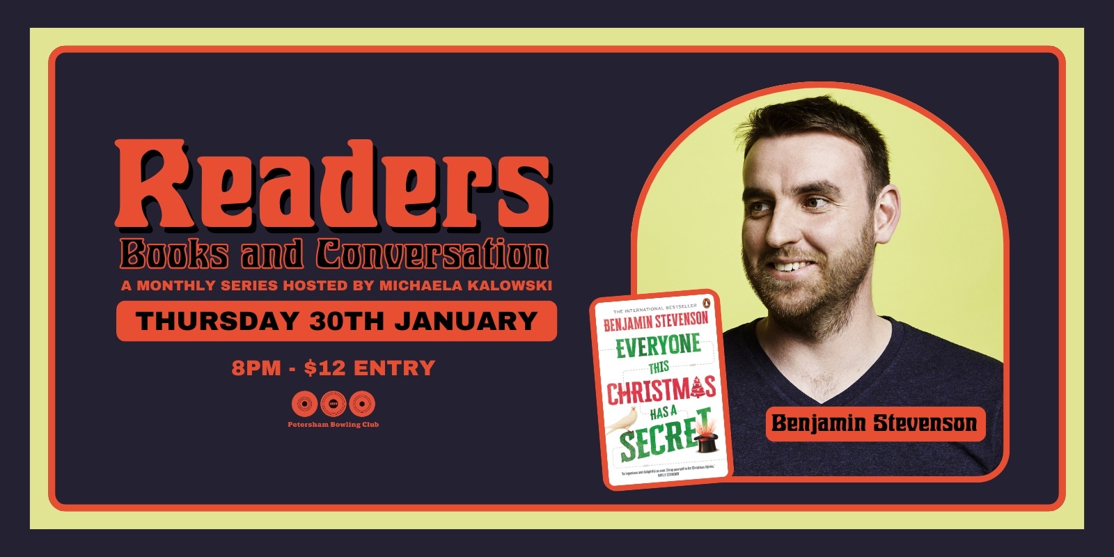 Banner image for Readers - Books and Conversation with Benjamin Stevenson