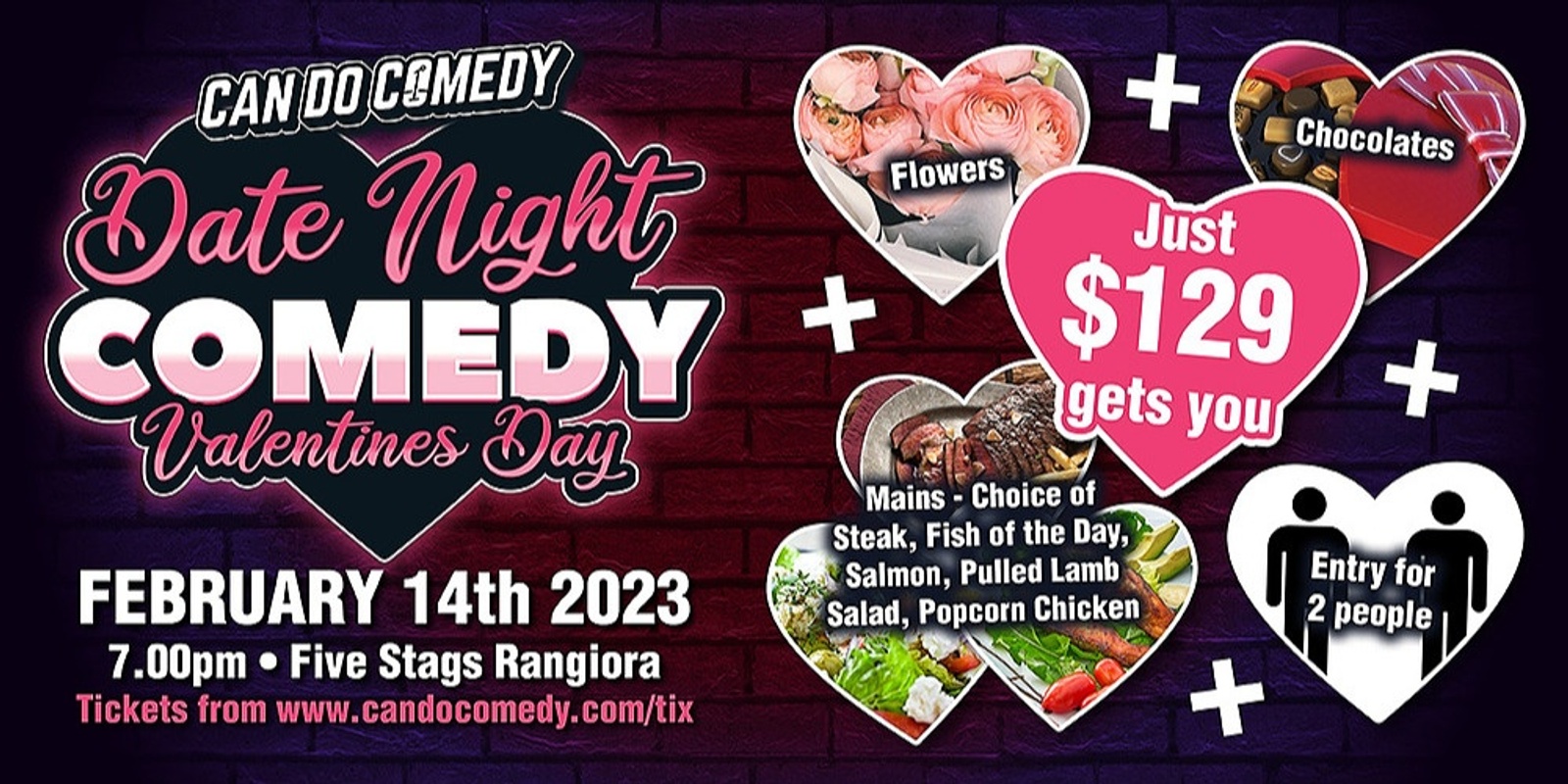 Banner image for Valentines Day Comedy @ Five Stags Rangiora
