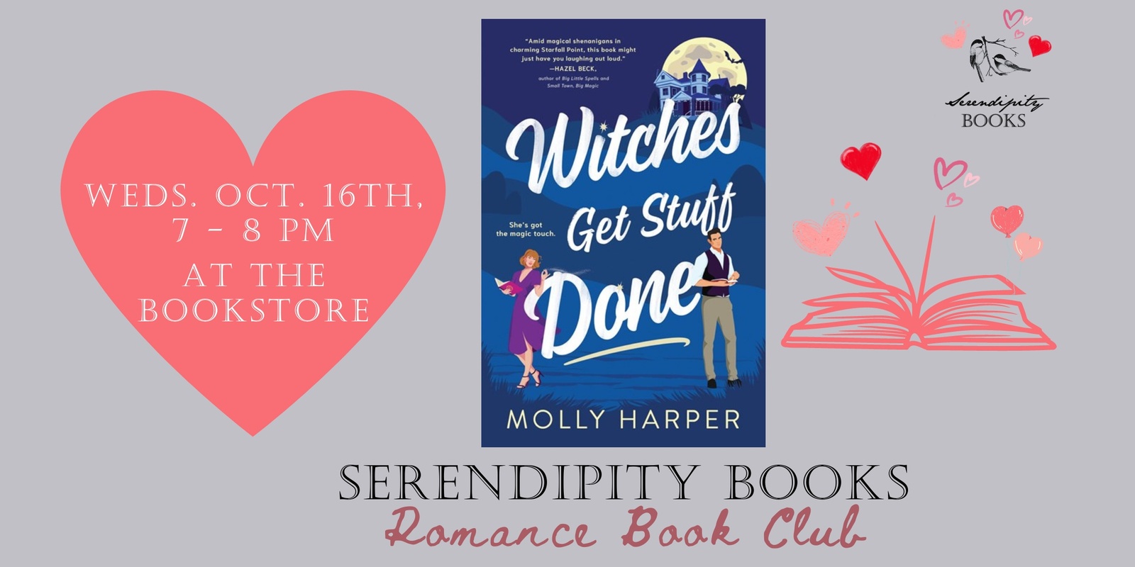 Banner image for Serendipity Books Romance Book Club - October 2024