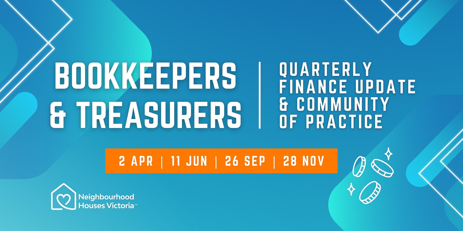 Banner image for Bookkeepers & Treasurers: Quarterly finance update #1 & community of practice 