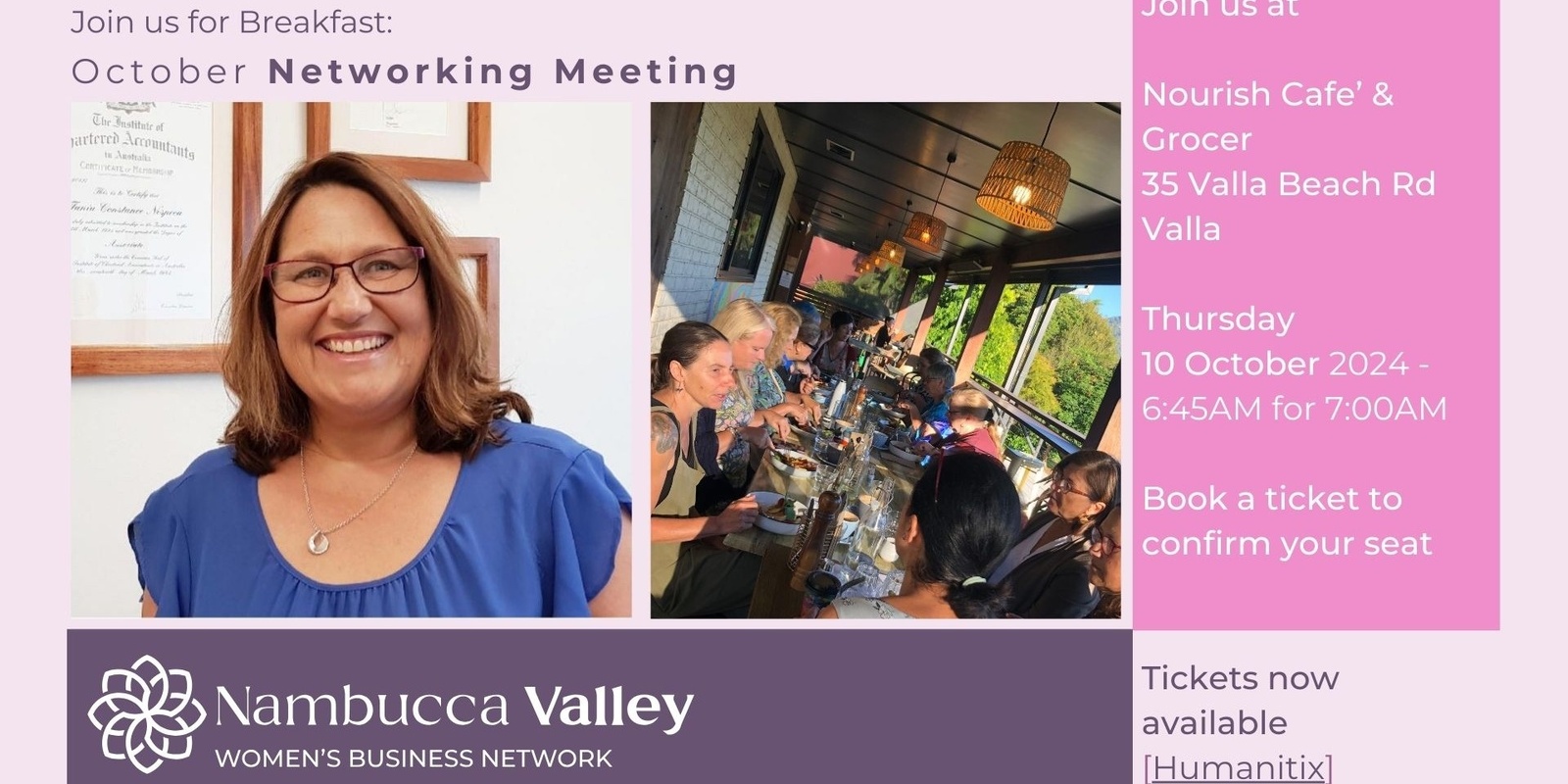 Banner image for October 2024 Nambucca Valley Women's Business Network Breakfast Meeting