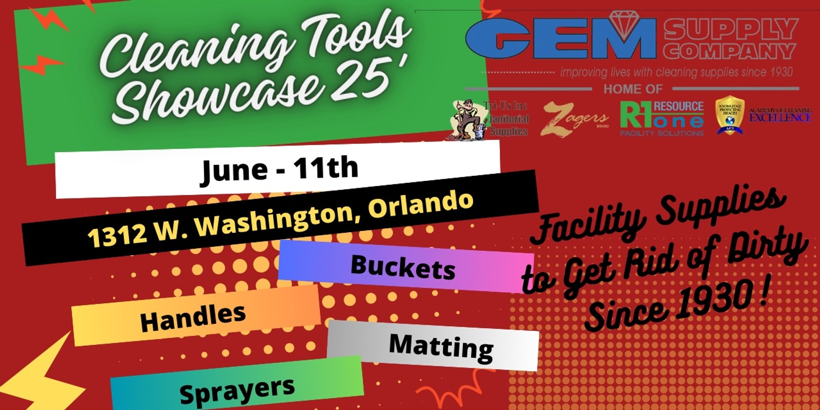 Banner image for GEM Supply Cleaning Tools Showcase * Orlando *  6.11.25 