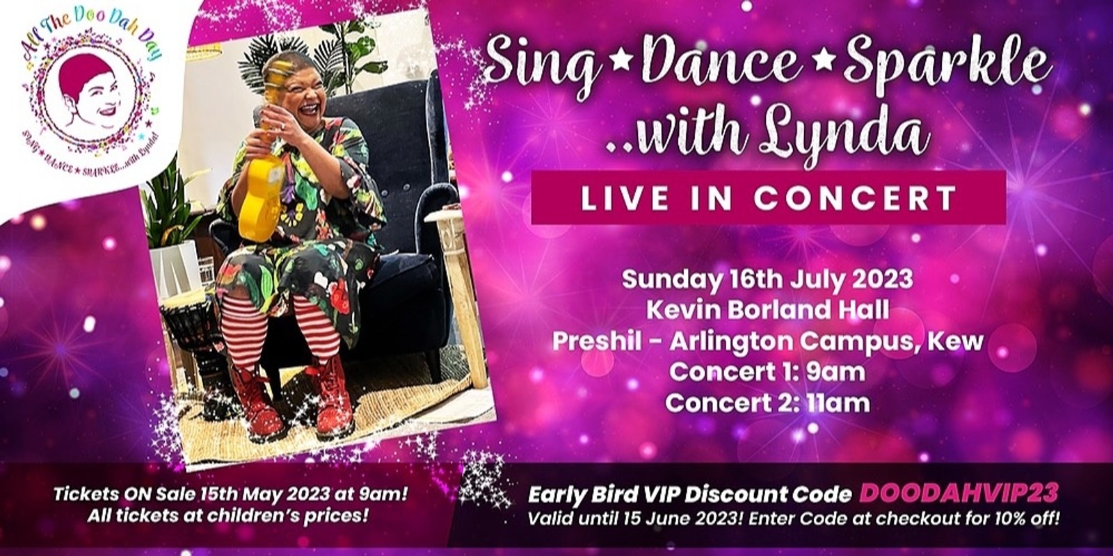 Banner image for Sing Dance Sparkle with Lynda - Live in Concert 2023!