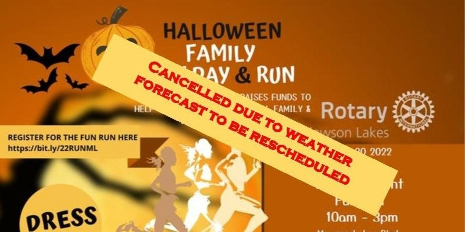 Banner image for Halloween Fun Run and Family Fun Day - Mawson Lakes- CANCELLED DUE TO WEATHER